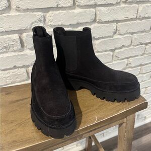 Pedro Garcia Black Suede Chunky Ankle Boots
